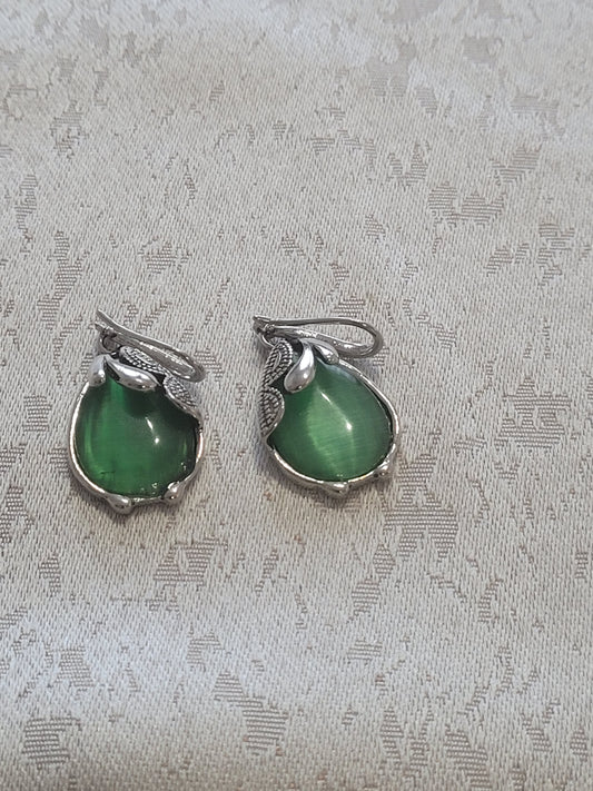 Metal Green Earrings